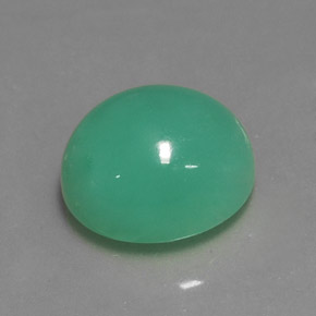 Chrysoprase Vert naturelle Coupe ovale, 3.08 ct, Translucide
