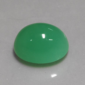 Chrysoprase vert naturelle coupe ovale, 3,24 ct, translucide