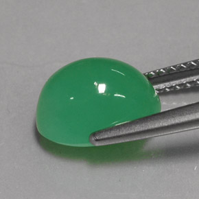 Chrysoprase vert naturelle coupe ovale, 3,24 ct, translucide