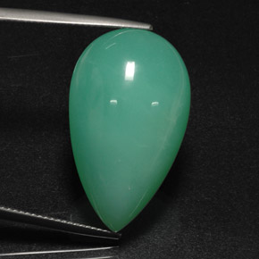Chrysoprase Vert naturelle En forme de poire, 29.44 ct, Translucide