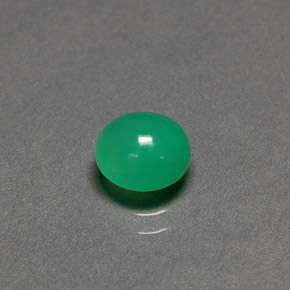 Chrysoprase vert naturelle coupe roude, 1,30 ct, translucide