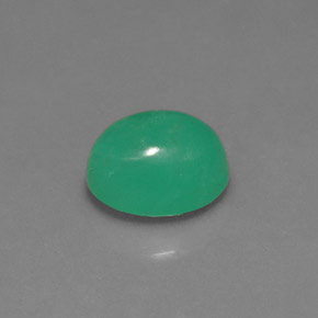 Chrysoprase vert naturelle coupe ovale, 1,67 ct, translucide
