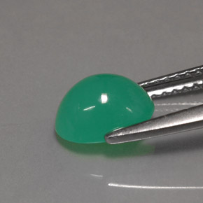 Chrysoprase vert naturelle coupe ovale, 1,48 ct, translucide