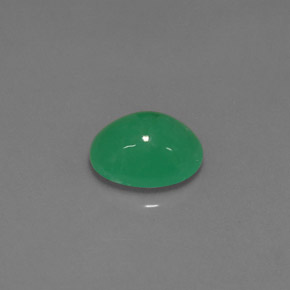 Chrysoprase Vert naturelle Coupe ovale, 1.29 ct, Translucide