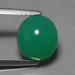 Chrysoprase vert naturelle coupe ovale, 2,77 ct, translucide