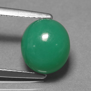Chrysoprase vert naturelle coupe ovale, 3,24 ct, translucide