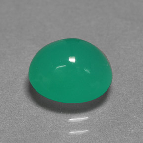 Chrysoprase vert naturelle coupe ovale, 2,52 ct, translucide