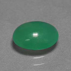 Chrysoprase vert naturelle coupe ovale, 1,55 ct, translucide