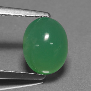 Chrysoprase vert naturelle coupe ovale, 1,99 ct, translucide