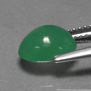 Chrysoprase vert naturelle coupe ovale, 1,99 ct, translucide