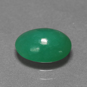 Chrysoprase vert naturelle coupe ovale, 1,45 ct, translucide