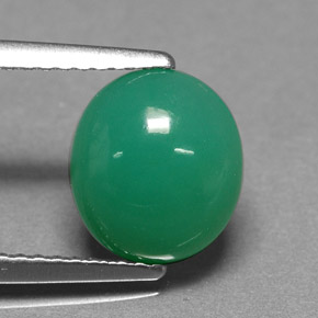 Chrysoprase vert naturelle coupe ovale, 2,15 ct, translucide