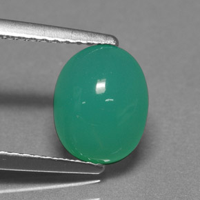 Chrysoprase Vert naturelle Coupe ovale, 2.12 ct, Translucide