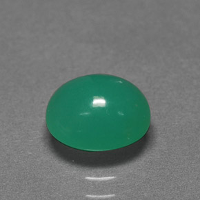 Chrysoprase vert naturelle coupe ovale, 1,76 ct, translucide