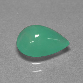Chrysoprase vert naturelle en forme de poire, 1,62 ct, translucide