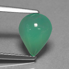 Chrysoprase vert naturelle en forme de poire, 1,62 ct, translucide