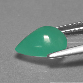 Chrysoprase vert naturelle en forme de poire, 1,62 ct, translucide