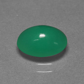 Chrysoprase vert naturelle coupe ovale, 1,72 ct, translucide
