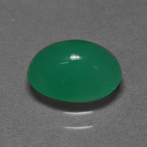 Chrysoprase vert naturelle coupe ovale, 1,73 ct, translucide