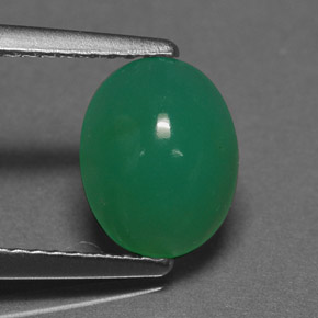 Chrysoprase vert naturelle coupe ovale, 1,73 ct, translucide