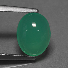 Chrysoprase vert naturelle coupe ovale, 1,67 ct, translucide