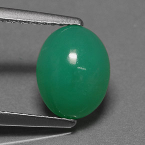 Chrysoprase vert naturelle coupe ovale, 1,98 ct, translucide