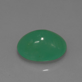 Chrysoprase vert naturelle coupe ovale, 3,18 ct, translucide