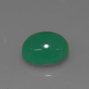 Chrysoprase vert naturelle coupe ovale, 2,14 ct, translucide