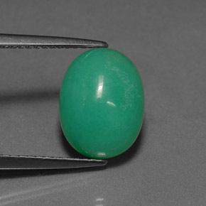 Chrysoprase vert naturelle coupe ovale, 4,05 ct, translucide