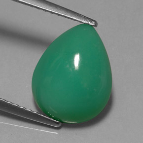 Chrysoprase Vert naturelle En forme de poire, 3.77 ct, Translucide
