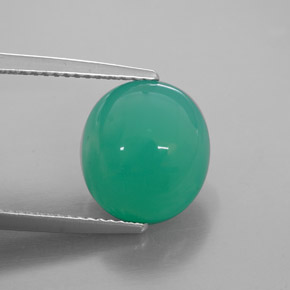 Chrysoprase vert naturelle transparent, 6,11 ct, transparent / translucide