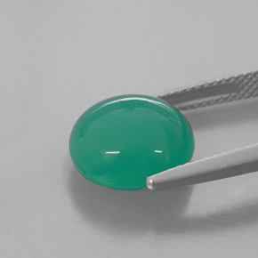 Chrysoprase vert naturelle transparent, 6,11 ct, transparent / translucide