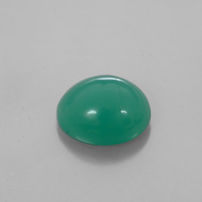 Chrysoprase vert naturelle coupe ovale, 4,38 ct, translucide