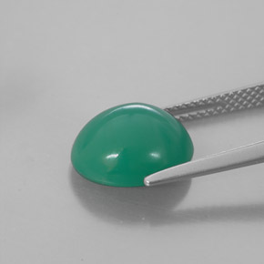Chrysoprase vert naturelle coupe ovale, 4,38 ct, translucide