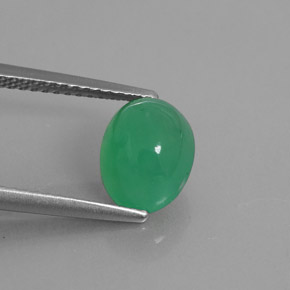 Chrysoprase vert naturelle transparent, 2,44 ct, transparent / translucide