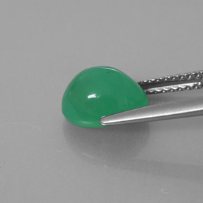 Chrysoprase vert naturelle transparent, 2,44 ct, transparent / translucide