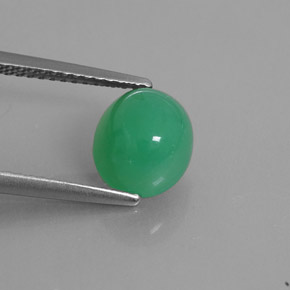 Chrysoprase vert naturelle transparent, 2,43 ct, transparent / translucide
