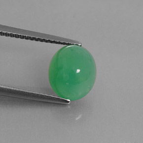 Chrysoprase vert naturelle transparent, 2,92 ct, transparent / translucide
