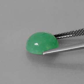 Chrysoprase vert naturelle transparent, 2,92 ct, transparent / translucide