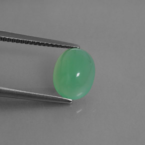Chrysoprase vert naturelle transparent, 2,49 ct, transparent / translucide