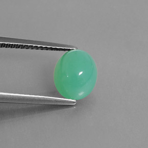 Chrysoprase vert naturelle transparent, 2,34 ct, transparent / translucide