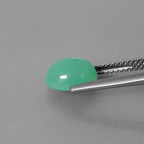 Chrysoprase vert naturelle transparent, 2,34 ct, transparent / translucide