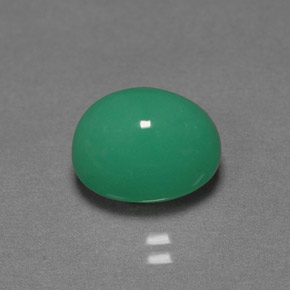Chrysoprase vert naturelle coupe ovale, 3,93 ct, translucide