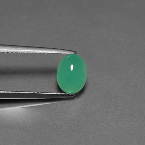 Chrysoprase vert naturelle transparent, 1,57 ct, transparent / translucide
