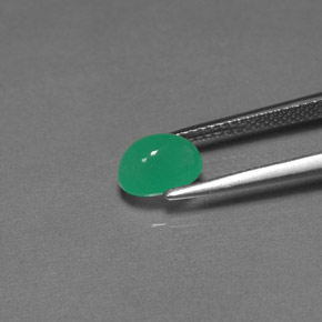 Chrysoprase vert naturelle transparent, 1,51 ct, transparent / translucide