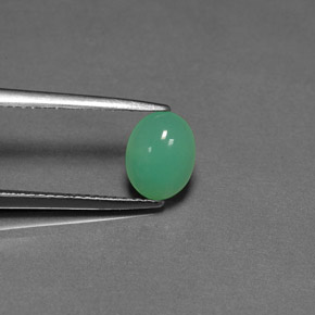Chrysoprase vert naturelle transparent, 1,27 ct, transparent / translucide