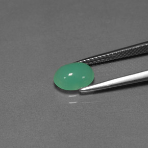 Chrysoprase vert naturelle transparent, 1,27 ct, transparent / translucide