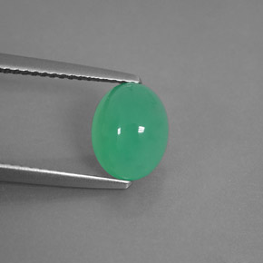 Chrysoprase vert naturelle transparent, 2,13 ct, transparent / translucide