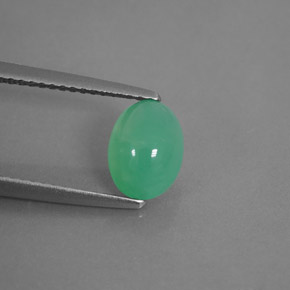 Chrysoprase vert naturelle transparent, 1,42 ct, transparent / translucide
