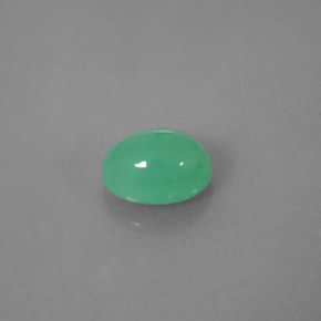 Chrysoprase vert naturelle transparent, 1,66 ct, transparent / translucide